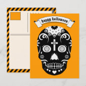 gelukkig halloween suikerschedel briefkaart (Voorkant / Achterkant)