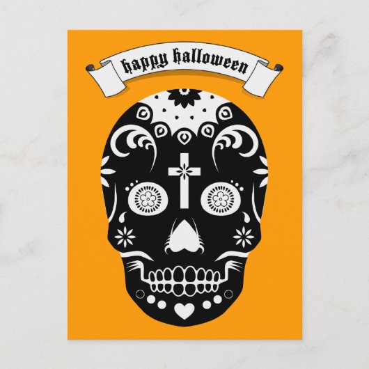 gelukkig halloween suikerschedel briefkaart (Voorkant)
