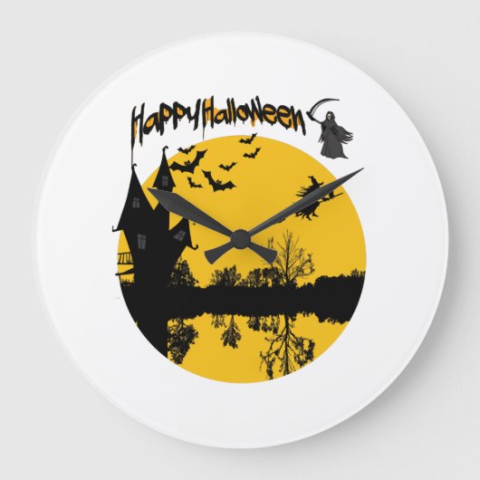 gelukkig halloween t-shirt grote klok (Voorkant)