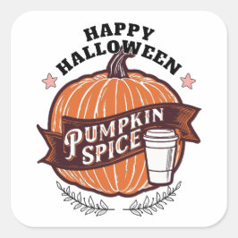 Gelukkig Halloween T-shirt Vierkante Sticker