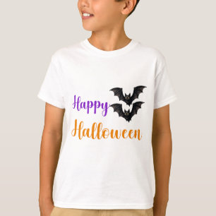 Gelukkig Halloween Tekst Vleermuizen Voor Kinderfe T-shirt