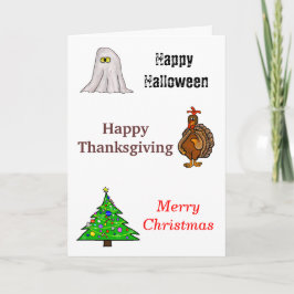 Gelukkig Halloween, Thanksgiving, Kerstkaart Feestdagen Kaart