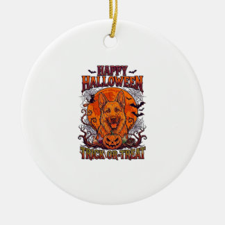 Gelukkig Halloween Trick Or Treat Duitse Herderspo Keramisch Ornament