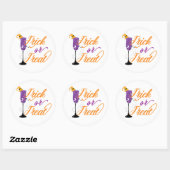 Gelukkig Halloween Trick Treat Ghost Cocktail Part Ronde Sticker (Vel)