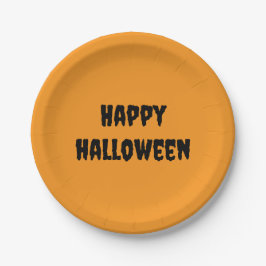 'Gelukkig Halloween' Typografie Feest Klaslokaal Papieren Bordje
