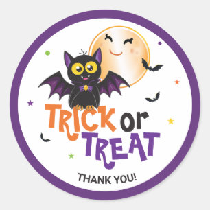 Gelukkig Halloween Vampier Vleermuis Trick or Trea Ronde Sticker