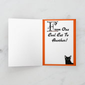 Gelukkig Halloween van Één Koele Kat aan een Kaart (Binnen)
