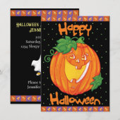 Gelukkig Halloween Verjaardagsfeest Lachende Pompo Kaart (Voorkant / Achterkant)