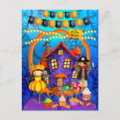 Gelukkig Halloween Verkleed Kinderfeest Vieren Briefkaart (Voorkant)