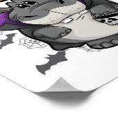 Gelukkig Halloween Vermomd Hippopotamus Poster (Hoek)