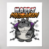 Gelukkig Halloween Vermomd Hippopotamus Poster (Voorkant)