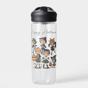 Gelukkig Halloween Vintage Kinderen Illustratie  Waterfles