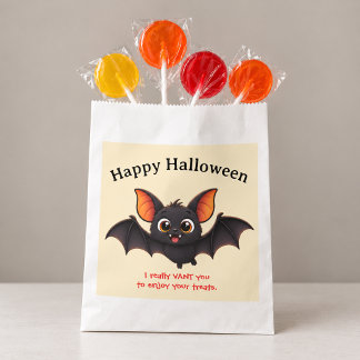 Gelukkig Halloween Vleermuis Custom Bedankzakje
