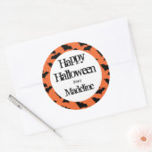 Gelukkig Halloween vleermuispatroon Kinder geperso Ronde Sticker (Envelop)