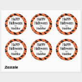 Gelukkig Halloween vleermuispatroon Kinder geperso Ronde Sticker (Vel)