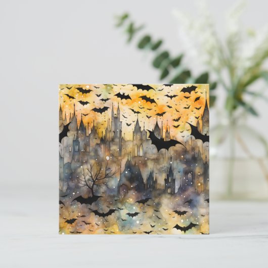 Gelukkig Halloween Vleermuizen Kaart (Staand voorkant)