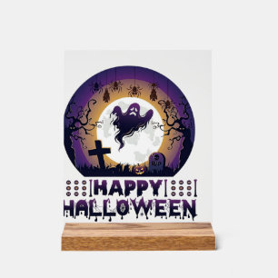 Gelukkig Halloween Vleermuizen Spinnen_1 Acryl Bord