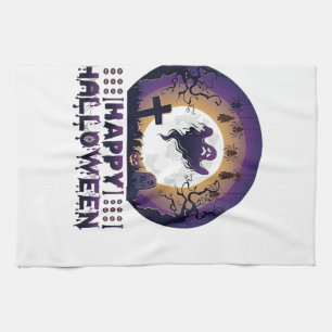 Gelukkig Halloween Vleermuizen Spinnen_1 Theedoek