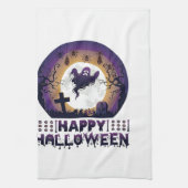Gelukkig Halloween Vleermuizen Spinnen_1 Theedoek (Verticaal)