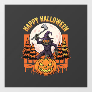 Gelukkig Halloween Vogelverschrikker Jack O Lanter Raamsticker