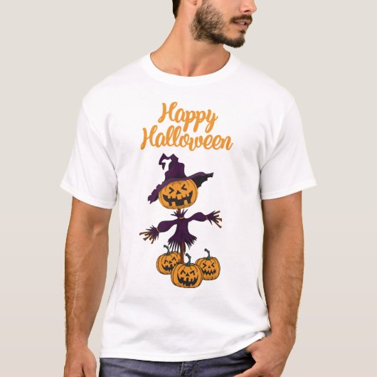 Gelukkig Halloween vogelverschrikker T-shirt (Voorkant)