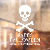 Gelukkig Halloween witte schedel skelet gepersonal Raamsticker (Vel 2)