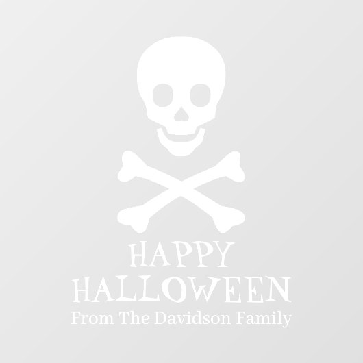 Gelukkig Halloween witte schedel skelet gepersonal Raamsticker (Vel)