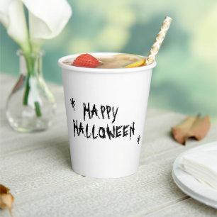 Gelukkig Halloween witte zwarte griezelige typogra Papieren Bekers