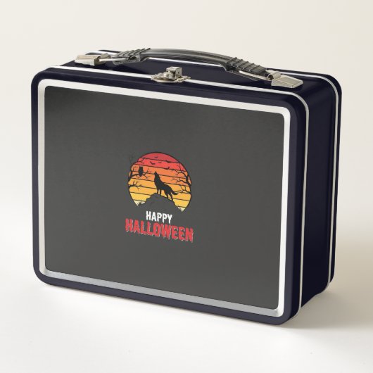 Gelukkig Halloween Wolf Zonsondergang Vector (Voorkant)