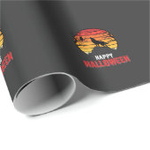 Gelukkig Halloween Wolf Zonsondergang Vector Cadeaupapier (Rol Hoek)