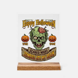 Gelukkig Halloween Zombies Aten Hersen Zombie Hoof Acryl Bord