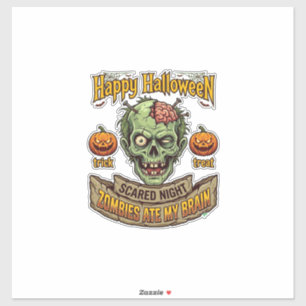 Gelukkig Halloween Zombies Aten Hersen Zombie Hoof Sticker