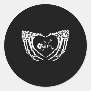 Gelukkig Halloween Zwangere Baby Skelet Griezelige Ronde Sticker
