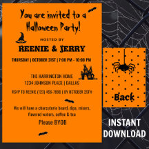 Gelukkig Halloween Zwart & Oranje Halloween Feest
