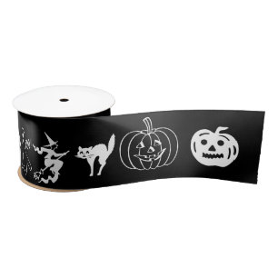 Gelukkig Halloween zwart wit griezelige decoratie Satijnen Lint