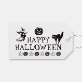 Gelukkig Halloween zwart wit griezelige favorieten Cadeaulabel (Voorkant (Horizontaal))