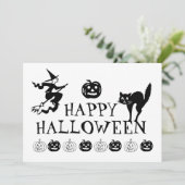 Gelukkig Halloween zwart wit griezelige Kerstkaart (Staand voorkant)