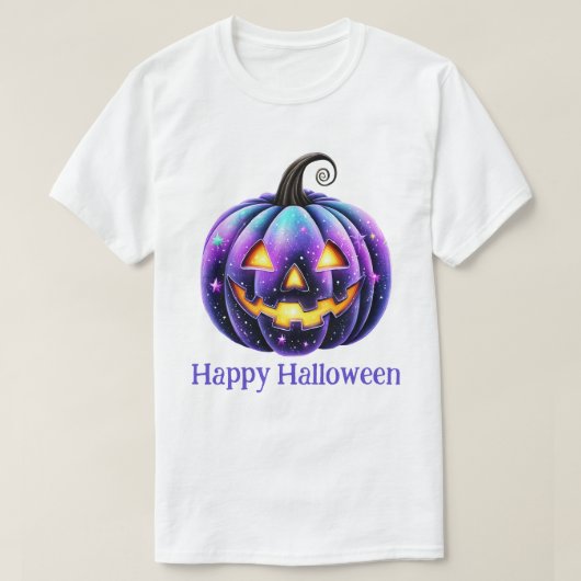 Gelukkig Halloween Zwarte Jack o'Lantern T-shirt (Design voorkant)