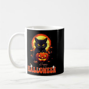 Gelukkig Halloween Zwarte Kat Enge Kat Geest Pompo Koffiemok