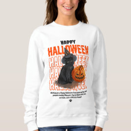 Gelukkig Halloween Zwarte Kat & Pompoen Dames Hood Trui