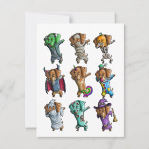 Gelukkig Halloweenie Dachshund Mummie Doxie Hond H Kaart