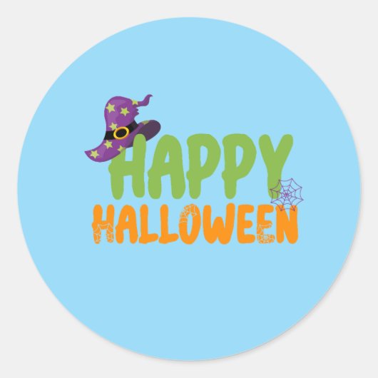 gelukkig hallowen ronde sticker (Voorkant)