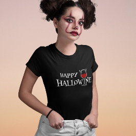 Gelukkig Hallowine - Halloween woordspeling T-shirt