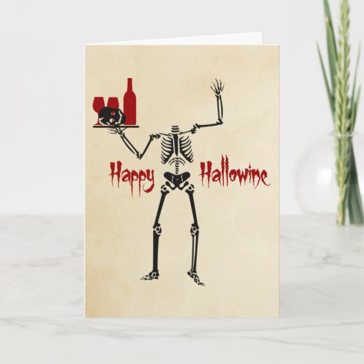 Gelukkig Hallowine Onthoofde Skelet Kaart (Voorkant)