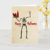 Gelukkig Hallowine Onthoofde Skelet Kaart (Gele Bloem)