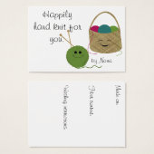 Gelukkig Hand gebreid Hang Label Visitekaartje (Voorkant /achterkant)