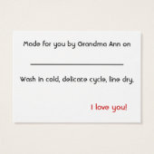 Gelukkig Handgemaakt Hang Label Visitekaartjes (Achterkant)