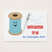 Gelukkig Handgemaakt Hang Label Visitekaartjes (Voorkant)