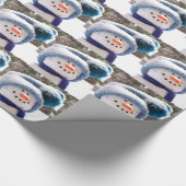Gelukkig Handgemaakte Sneeuwman Inpakpapier (Hoek)