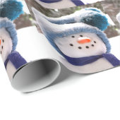 Gelukkig Handgemaakte Sneeuwman Inpakpapier (Rol Hoek)
